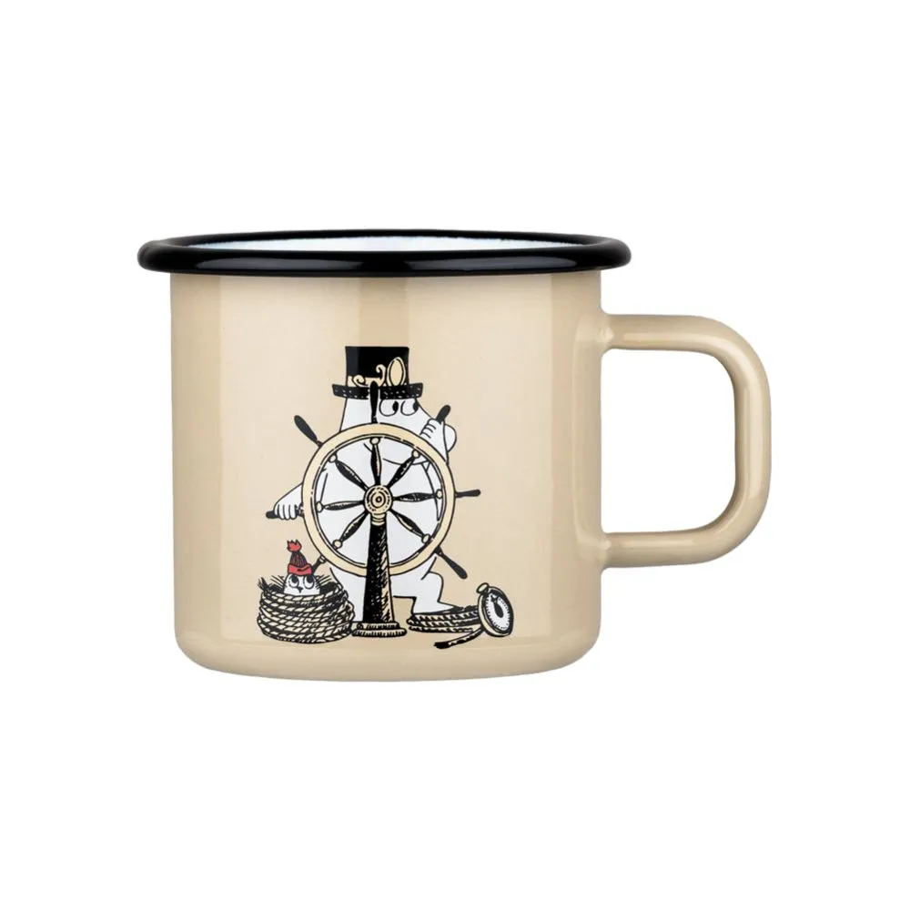 Moomintroll Moominpappa Adventurer mug émail beige 37 cl