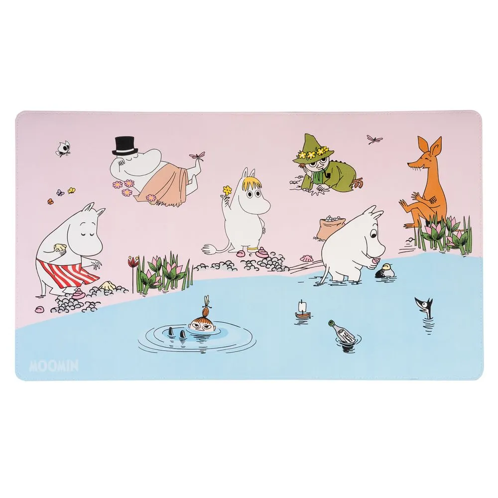 Moomintroll Beach Tapis de Souris Rose Bleu 35x60 cm