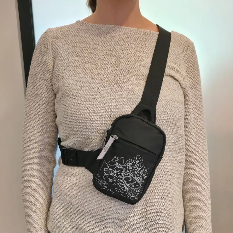 Moomintroll Fishing Sac bandoulière noir réfléchissant