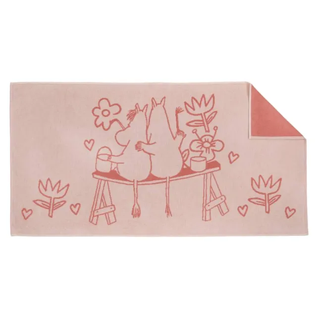 Moomintroll Love serviette de bain rose 70x140 cm