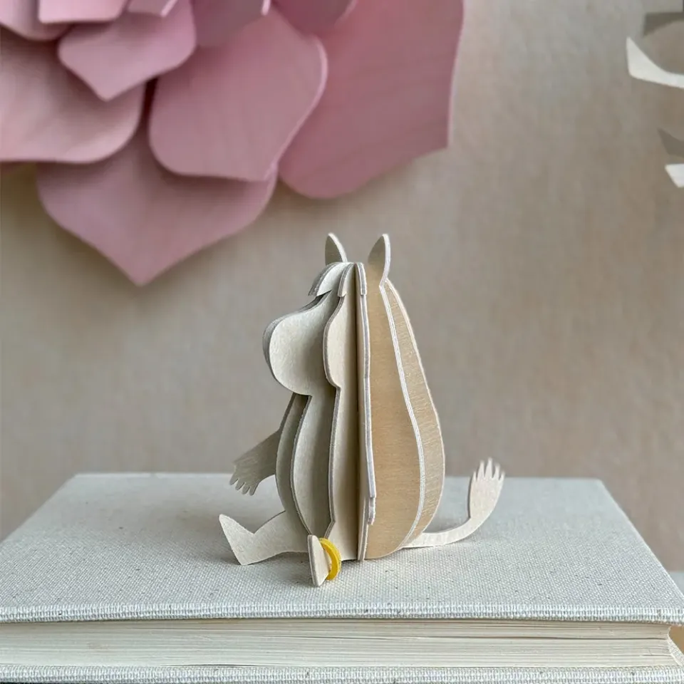 Moomintroll Snorkmaiden figurine bois bouleau