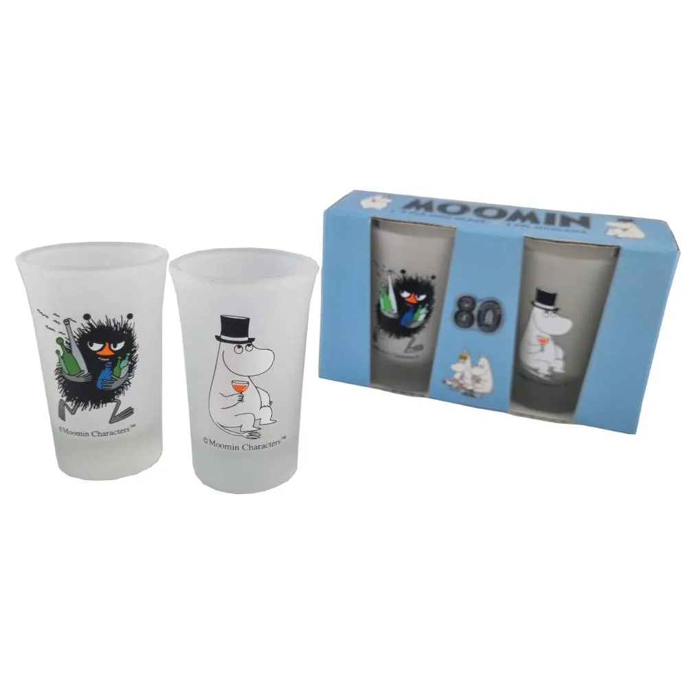 Moomintroll Moominpappa & Stinky verres mini 5cl lot de 2