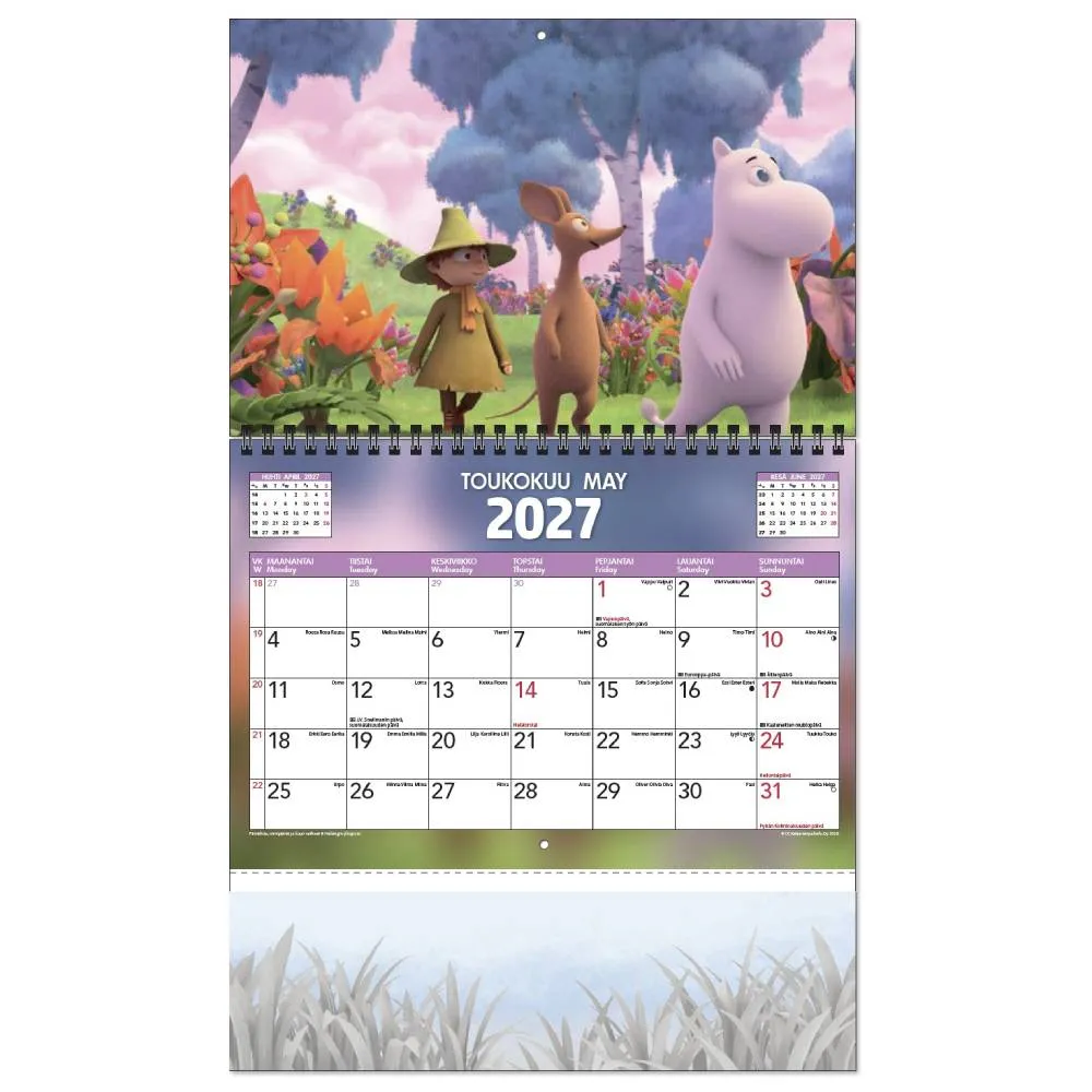 Moomintroll Moominvalley Calendrier Mural 2027 40x30 cm