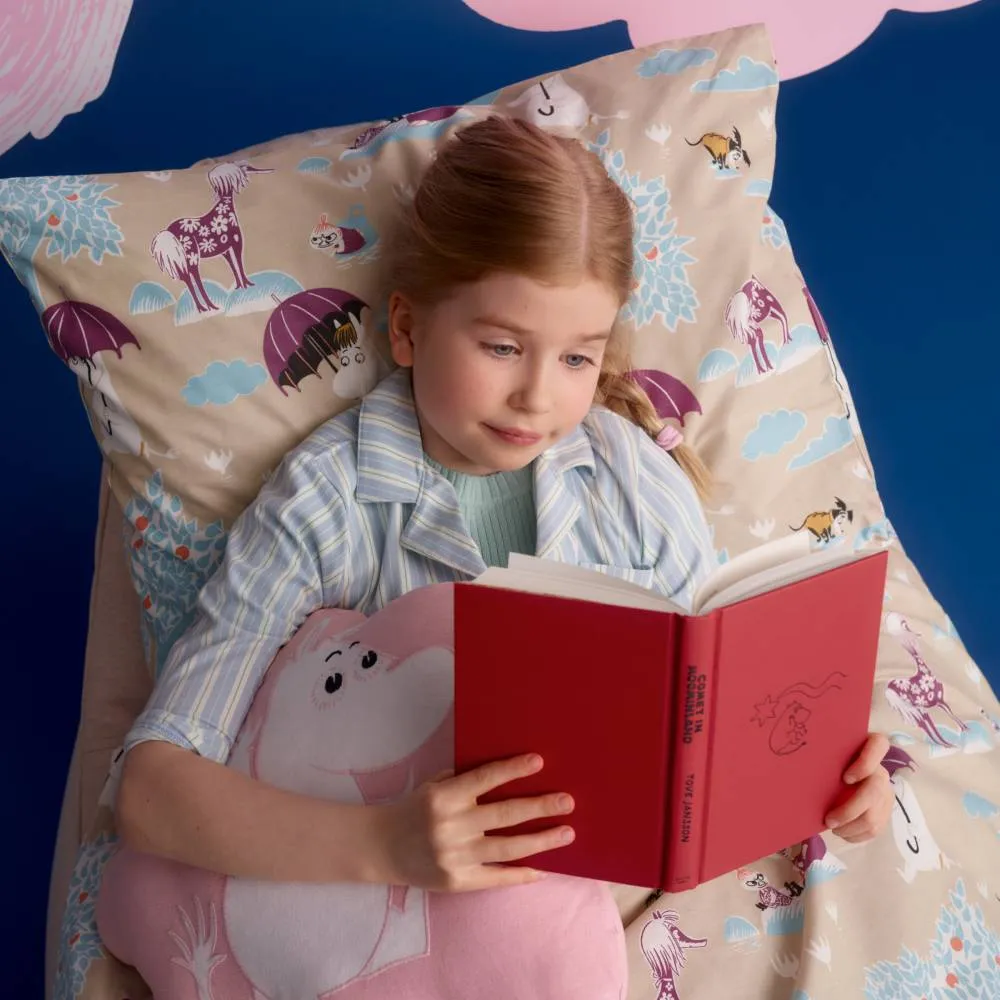 Moomintroll Under the Umbrella parure de lit rouge