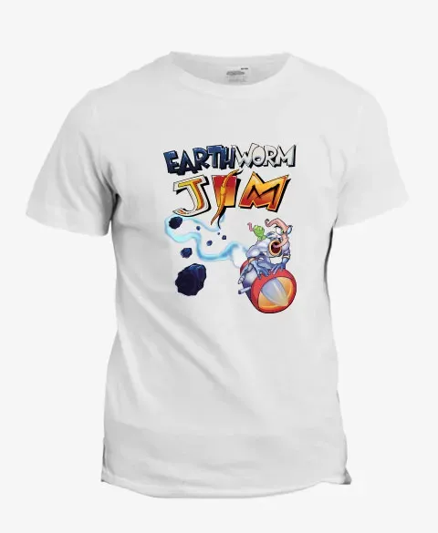 Pixgoodies Earthworm Jim le lombric intelligent t-shirt coton