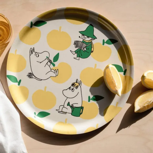 Moomintroll Joyfull Apples plateau rond bouleau