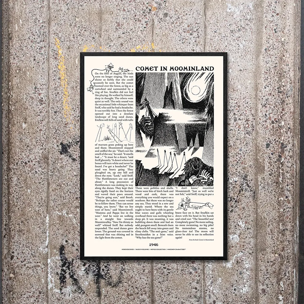 Moomintroll Comet poster blanc La Comète