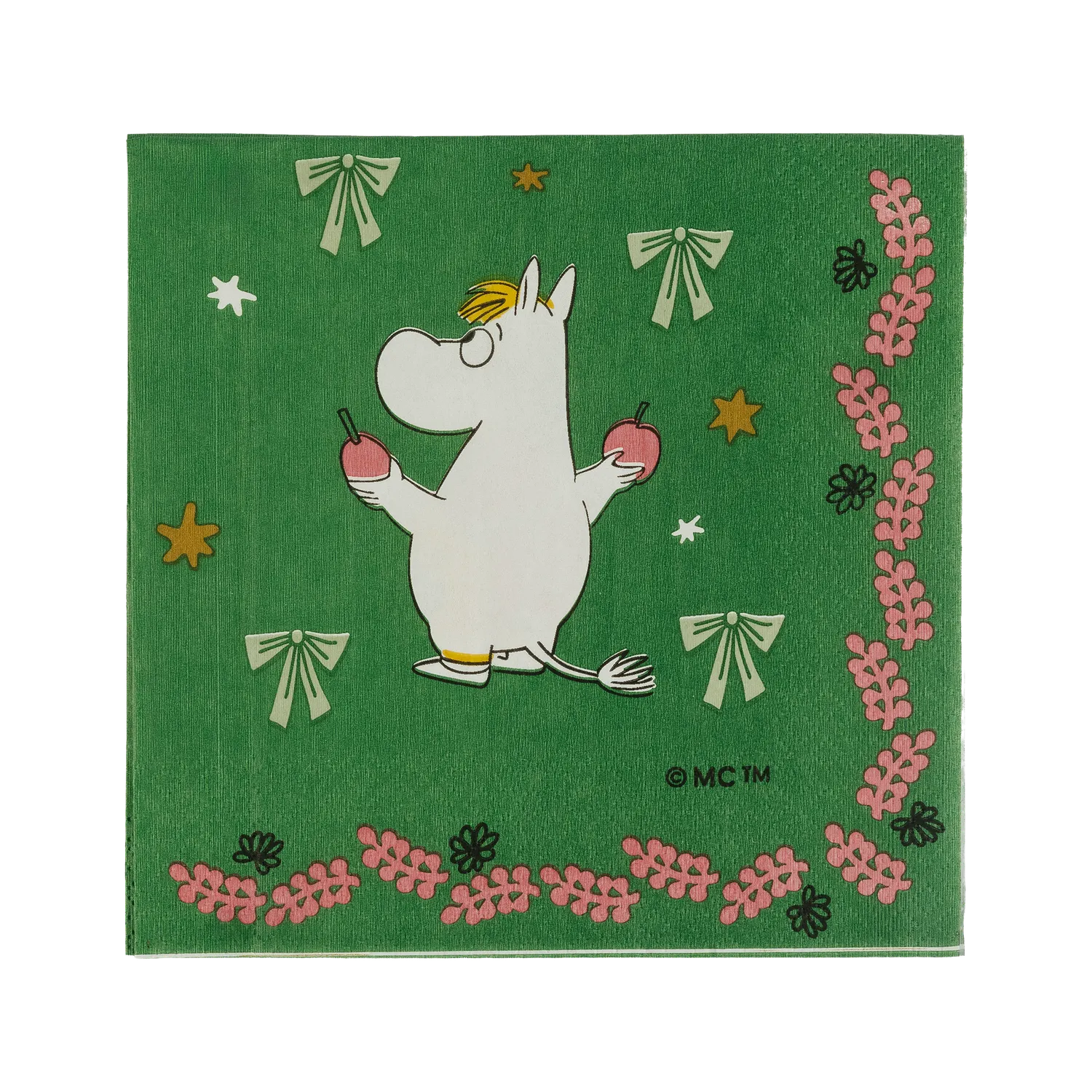 Moomintroll Gift of Love serviette papier verte 33 cm Noël