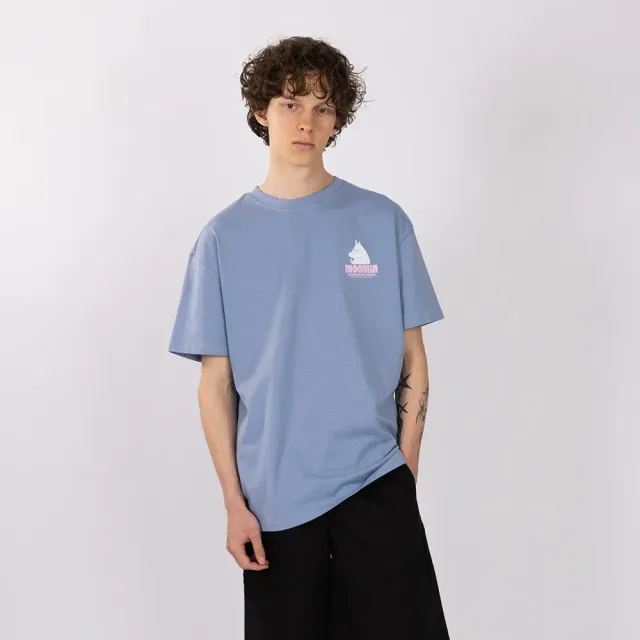 Moomintroll Walking t-shirt bleu coton unisexe oversize