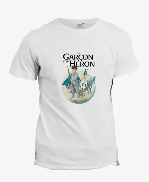 Pixgoodies Le Garçon et le Héron t-shirt coton Ghibli
