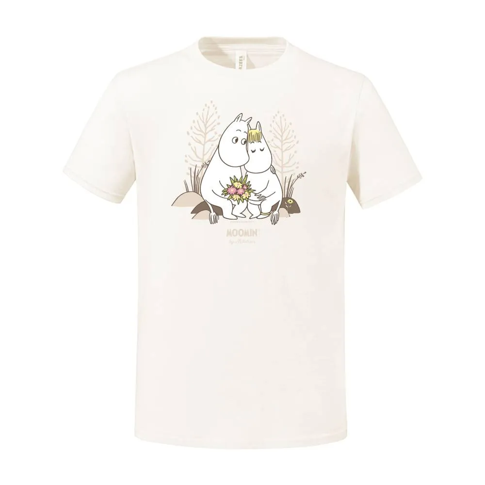 Moomin Hugging t-shirt blanc en coton pour adulte