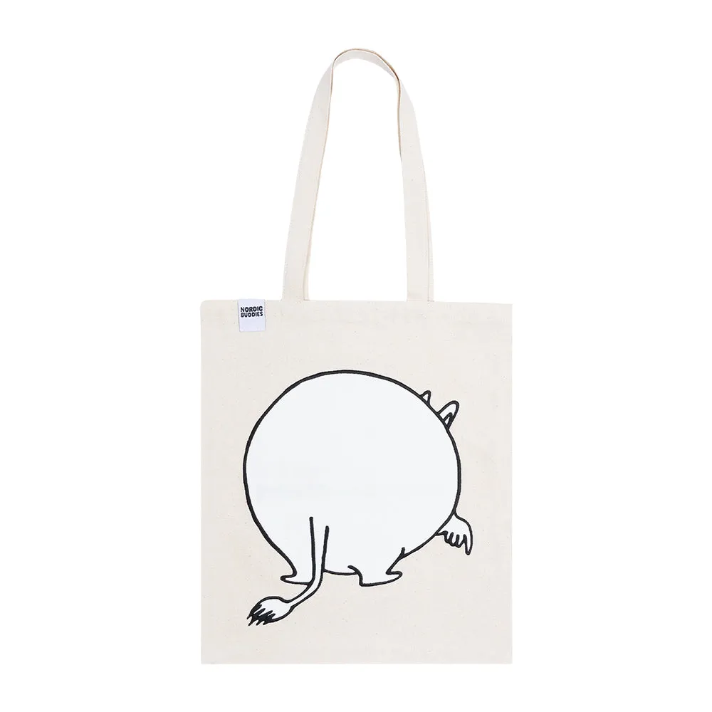 Moomintroll Butt tote bag blanc 38x42 cm coton