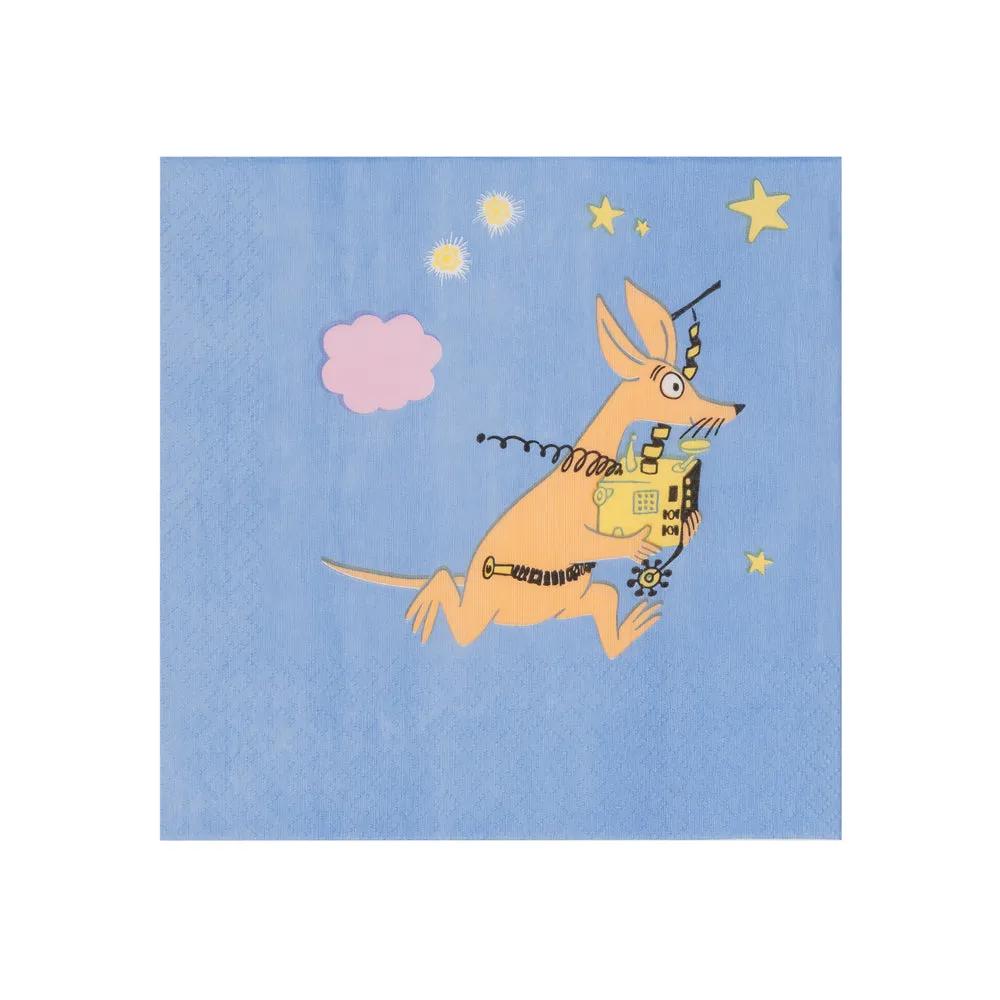 Moomintroll Space Adventure serviette en papier bleue 33 cm