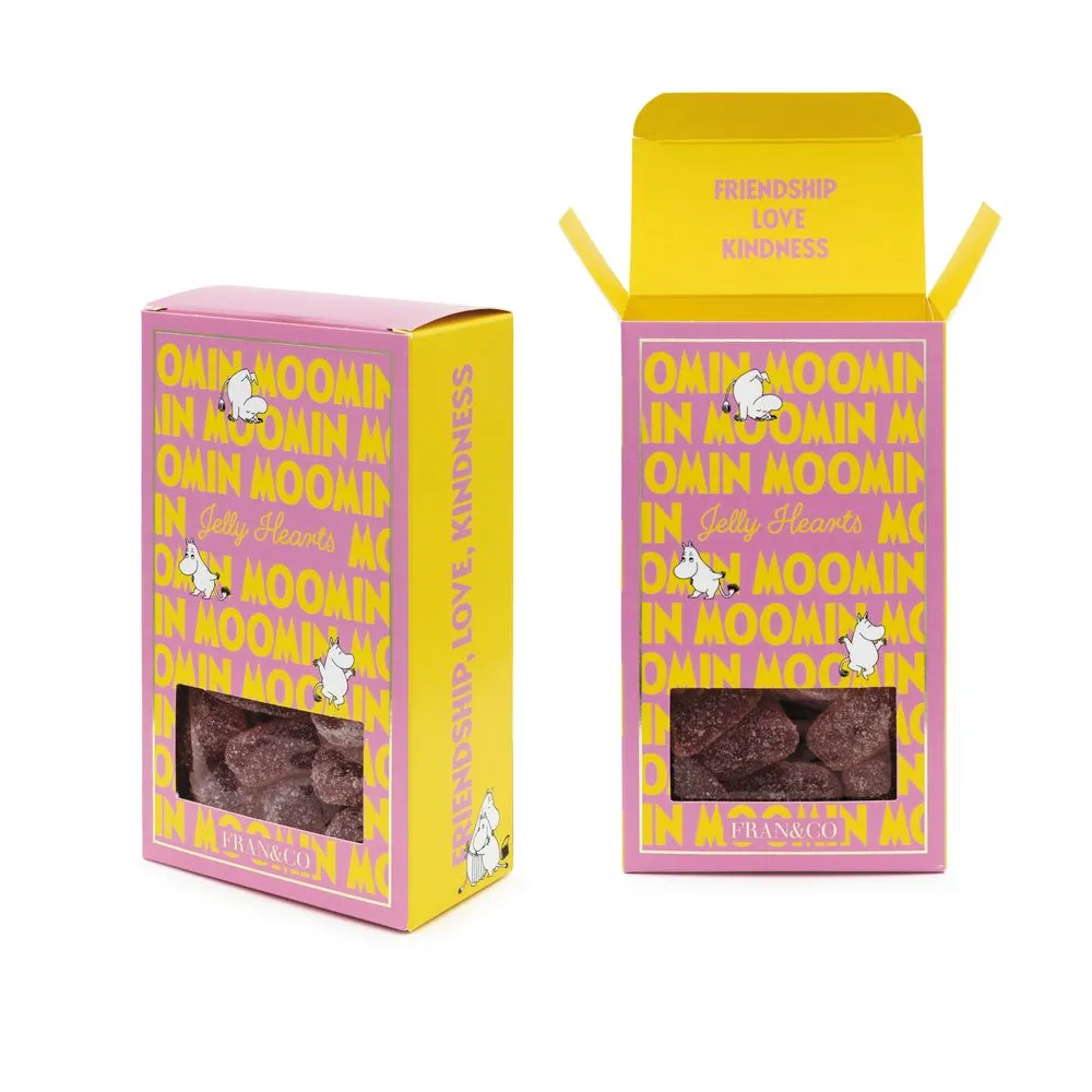 Moomintroll bonbons gelées framboise coeurs 180g