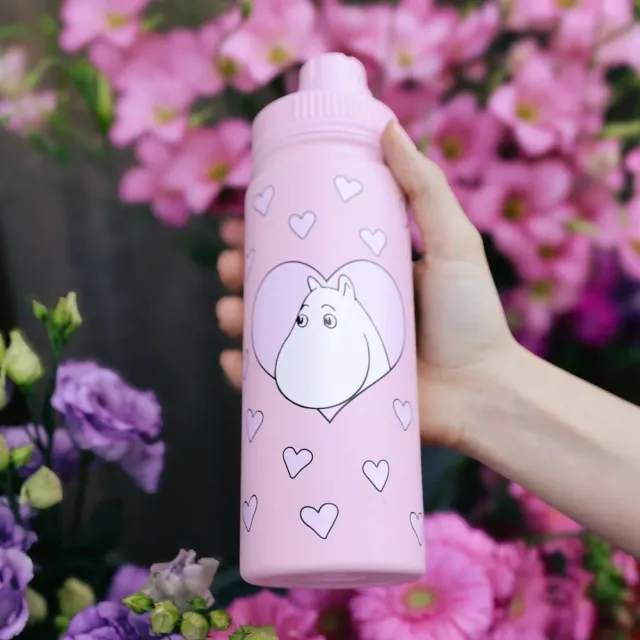 Moomintroll Love Gourde isotherme rose 550 ml inox