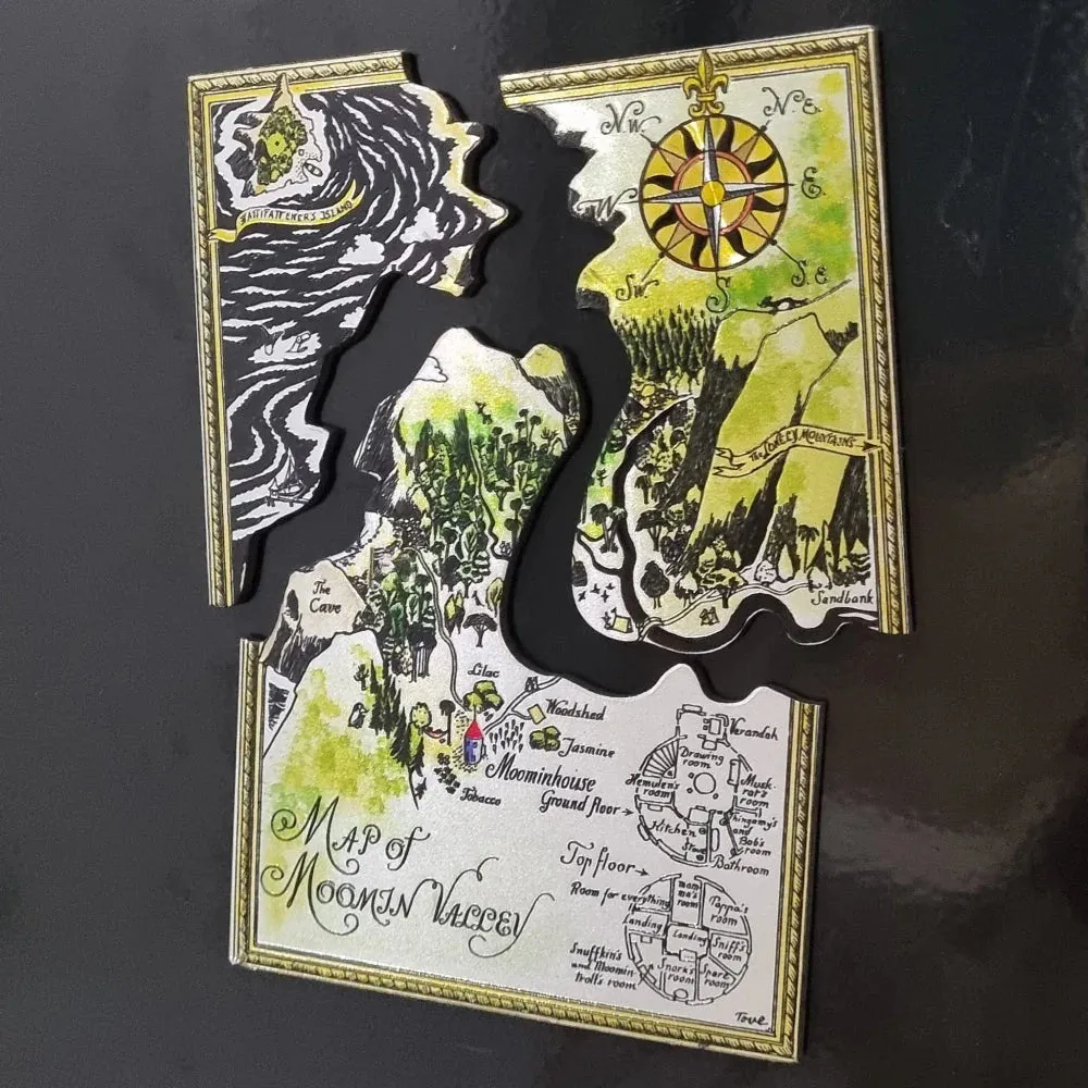Moomintroll Moominvalley Map magnet puzzle 10x14 cm