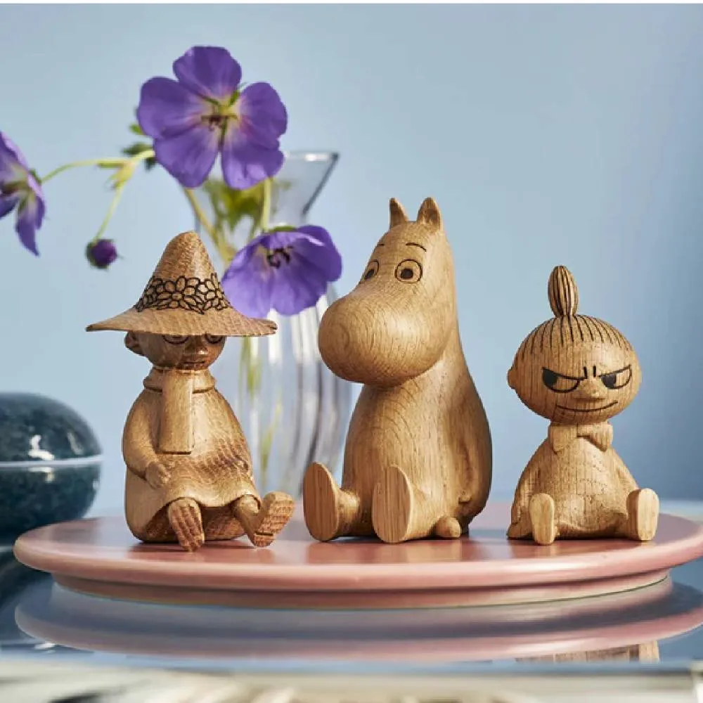 Moomintroll Snufkin figurine bois chêne 9 cm