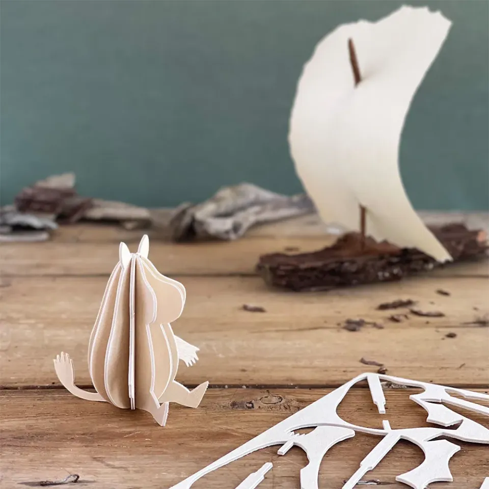 Moomintroll figurine bois bouleau déco