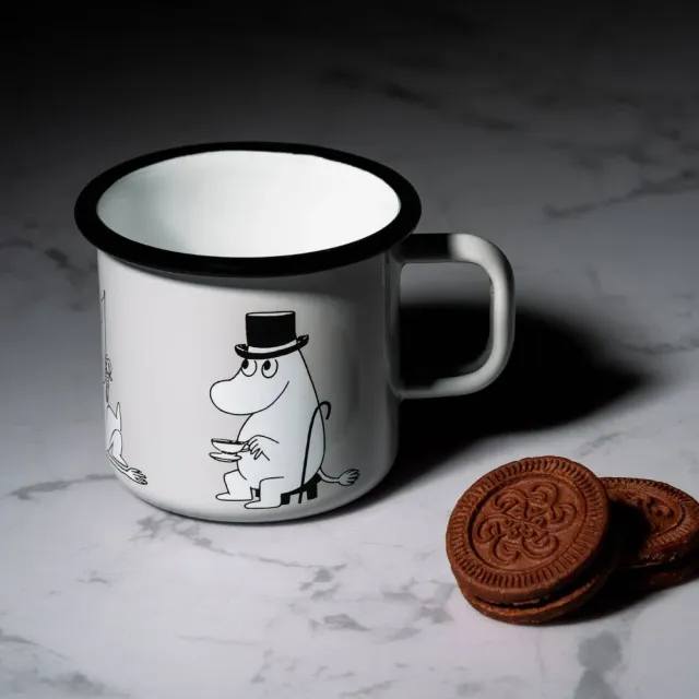 Moomintroll Retro Moominpappa mug émaillé gris 3,7 dl