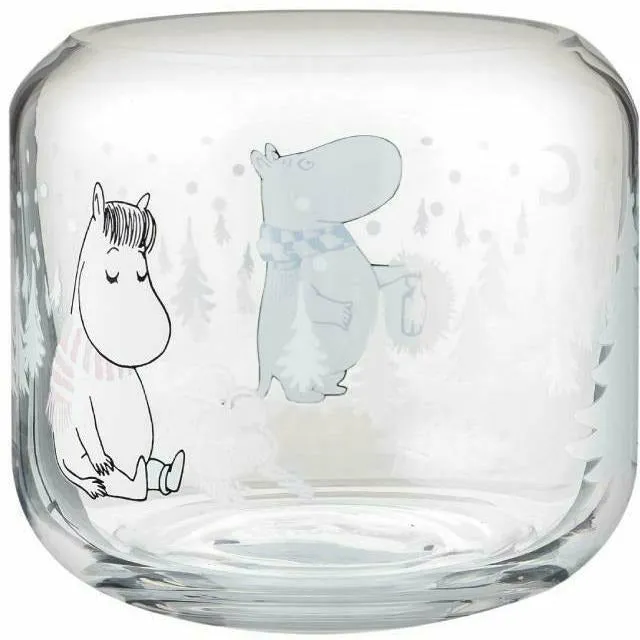 Moomin Snowfall photophore 8 cm en verre