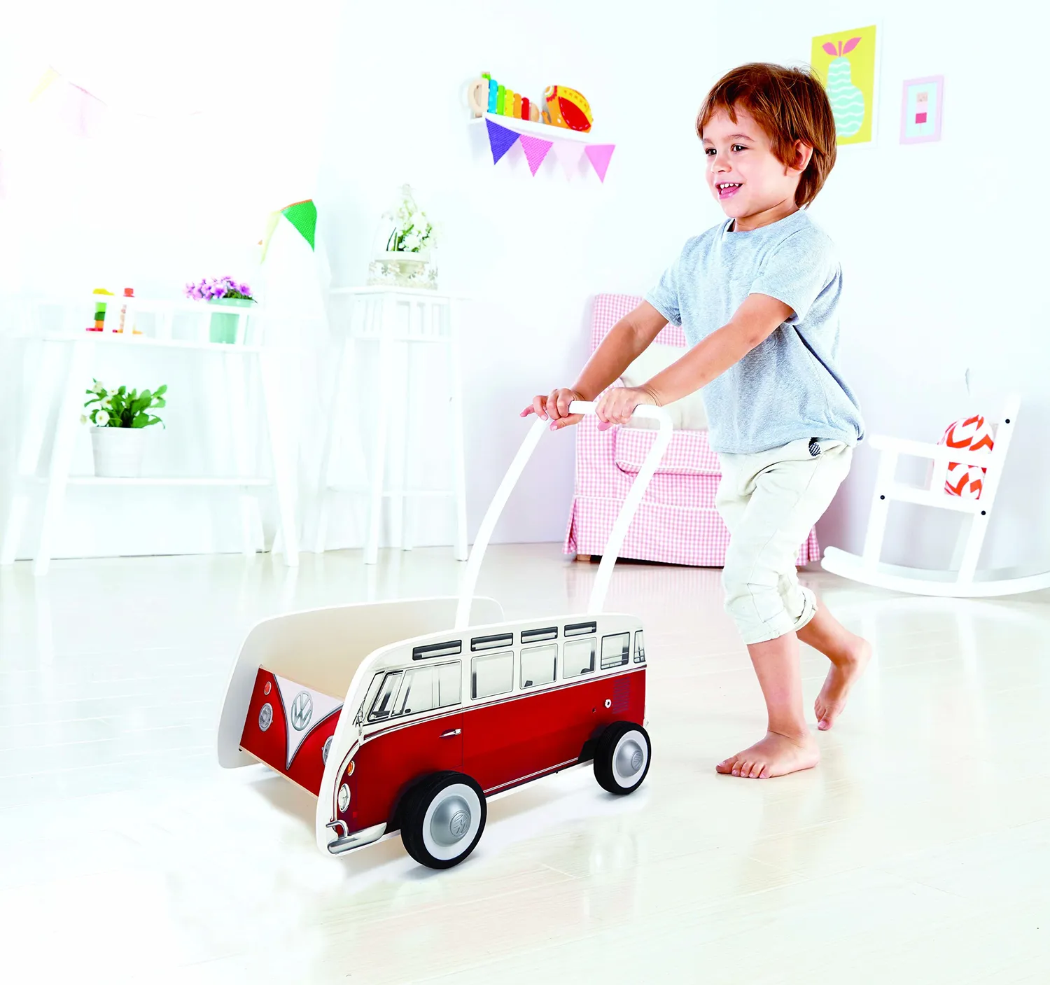 Brisa VW T1 Combi trotteur bébé en bois chariot marche