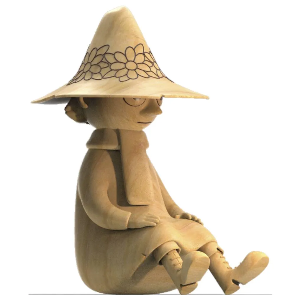 Moomintroll Snufkin figurine bois chêne 9 cm