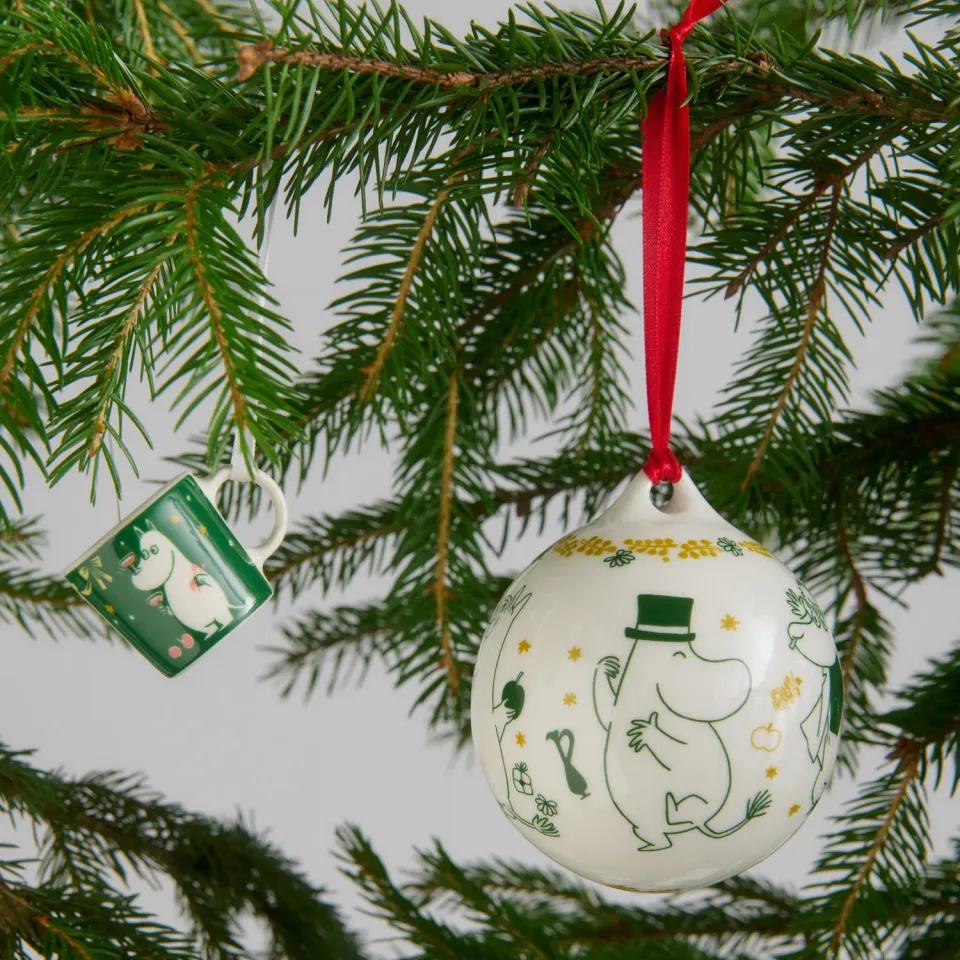 Moomintroll Gift of Love boule Noël 2026 8 cm verte