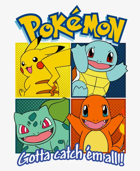 Pixgoodies Pokémon starters première génération t-shirt
