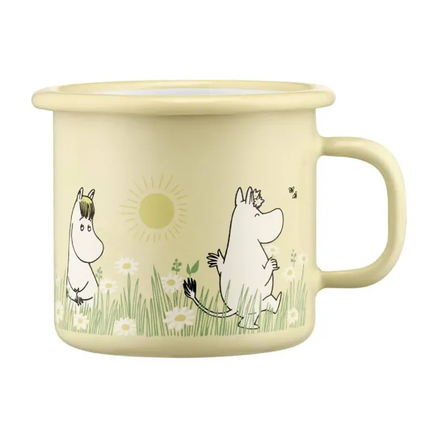 Moomintroll Meadow mug émail jaune 2,5 dl
