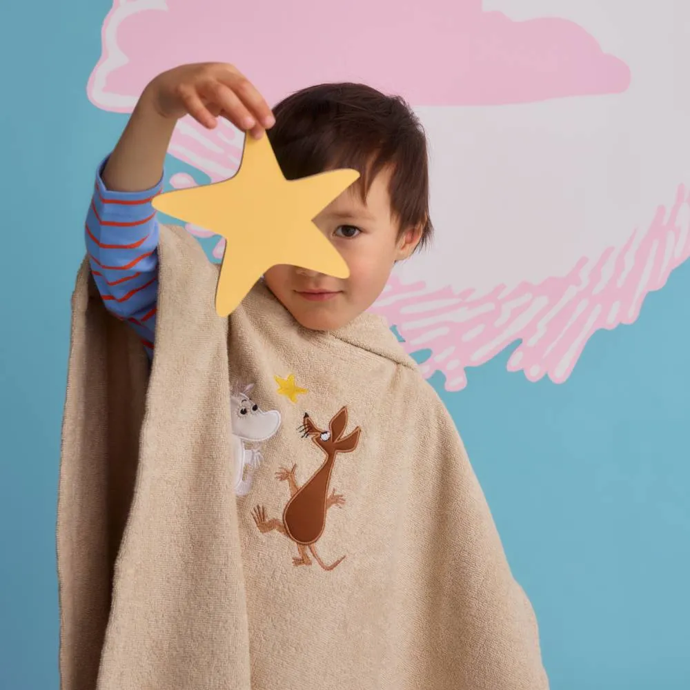 Moomintroll Space Adventure poncho de bain enfant beige