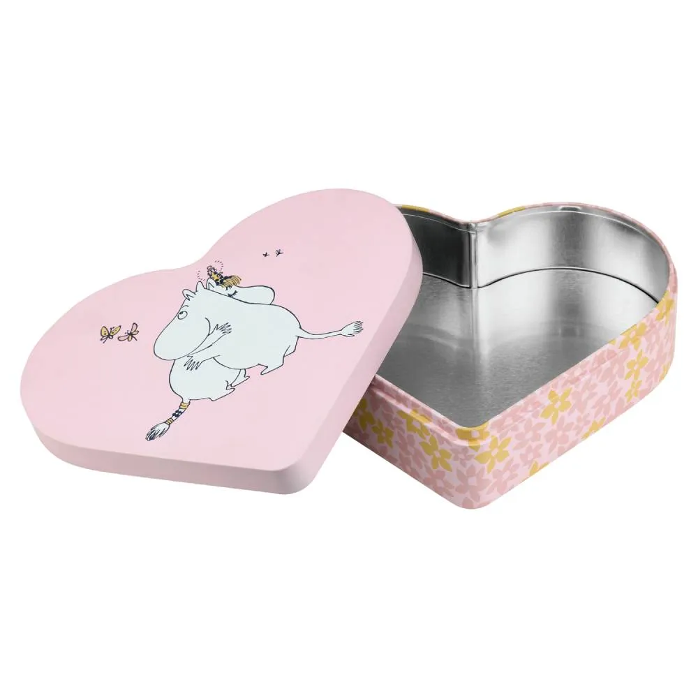 Moomintroll Hug boîte cœur rose métal