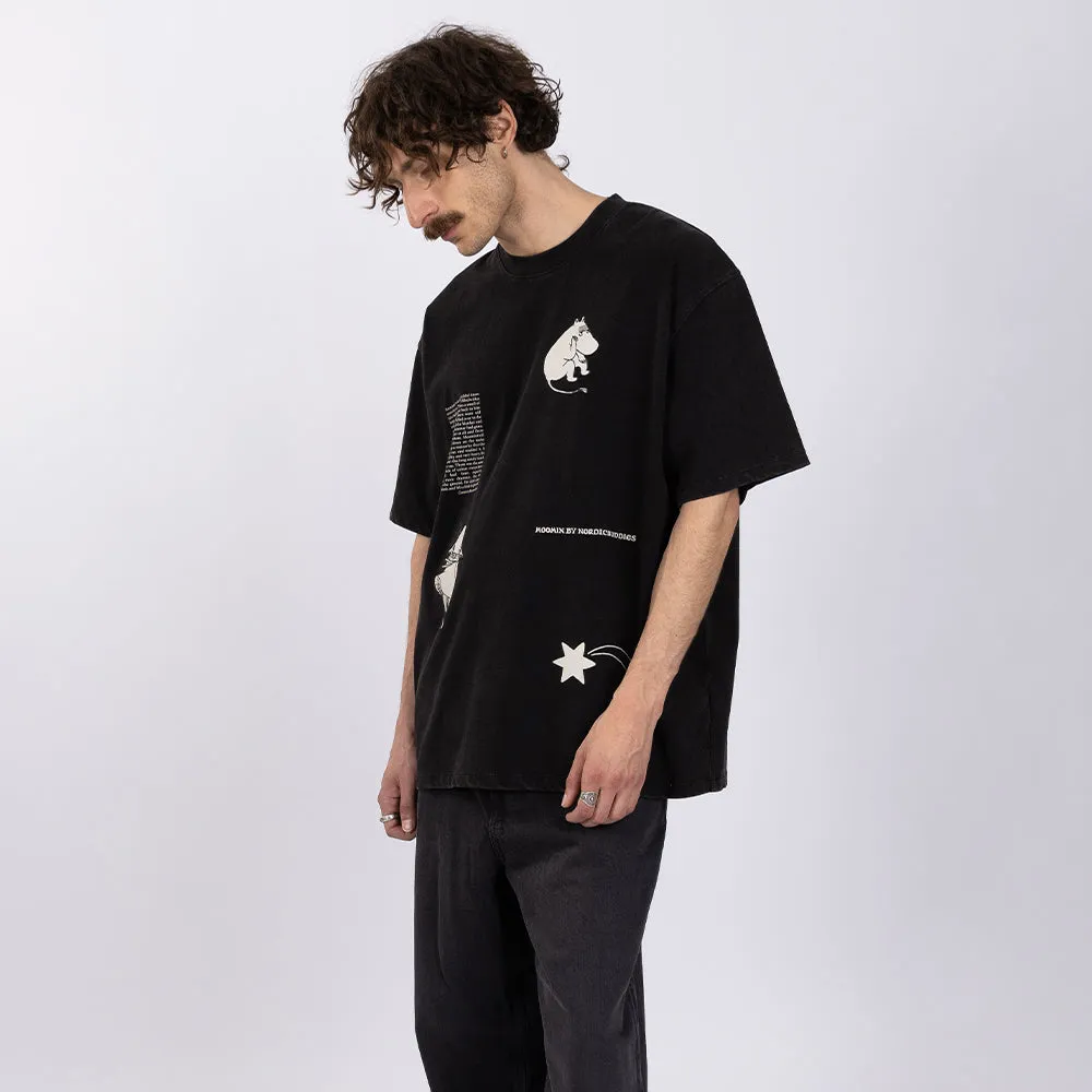 Moomintroll Comet T-shirt noir unisexe coton