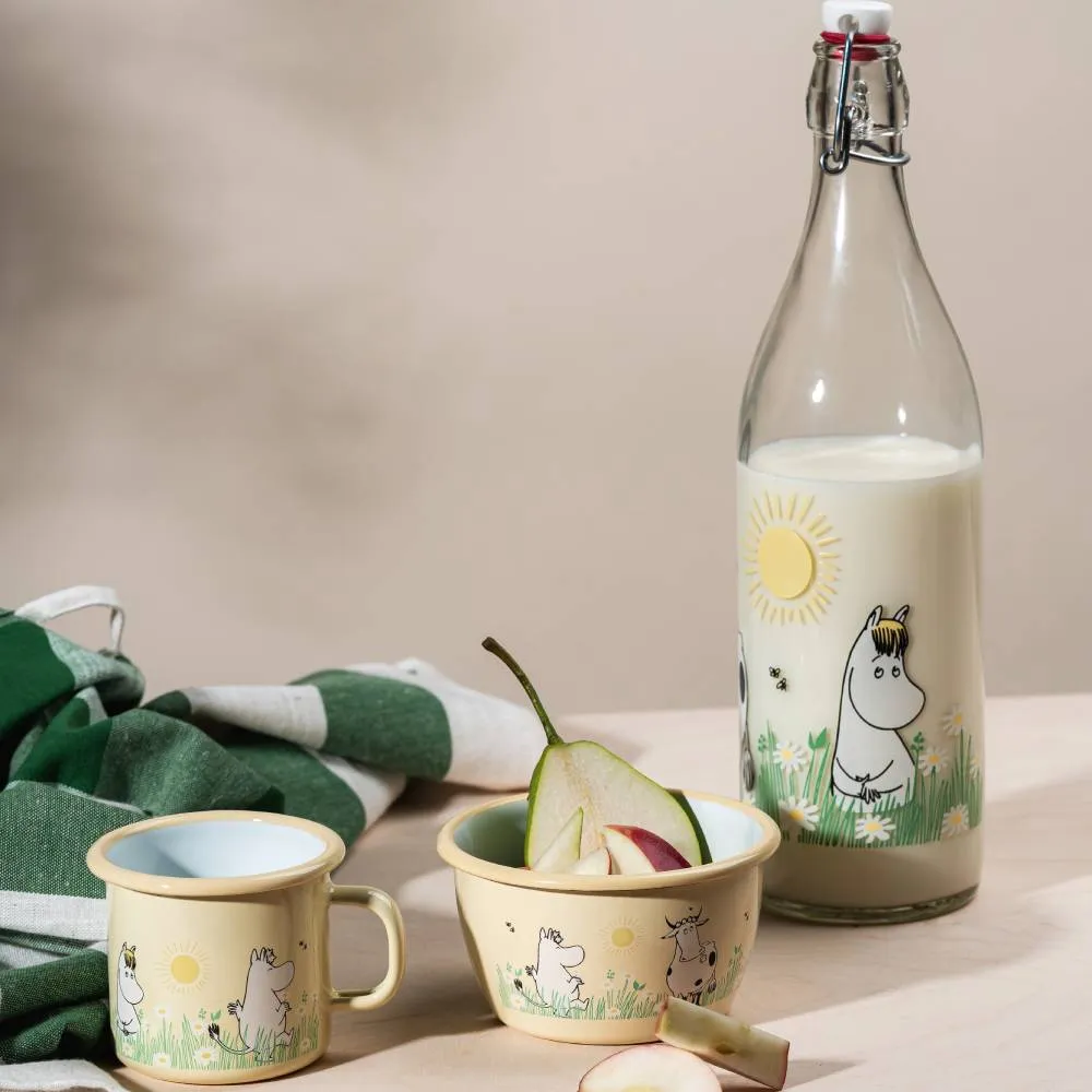 Moomintroll Meadow mug émail jaune 2,5 dl