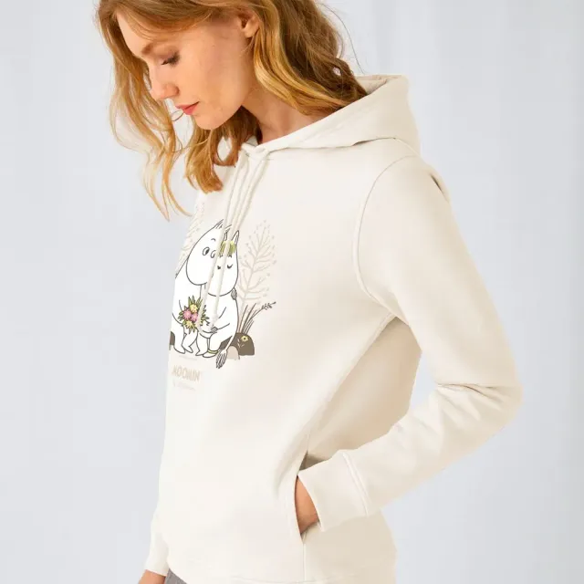 Moomintroll Hugging Hoodie sweat à capuche blanc adulte