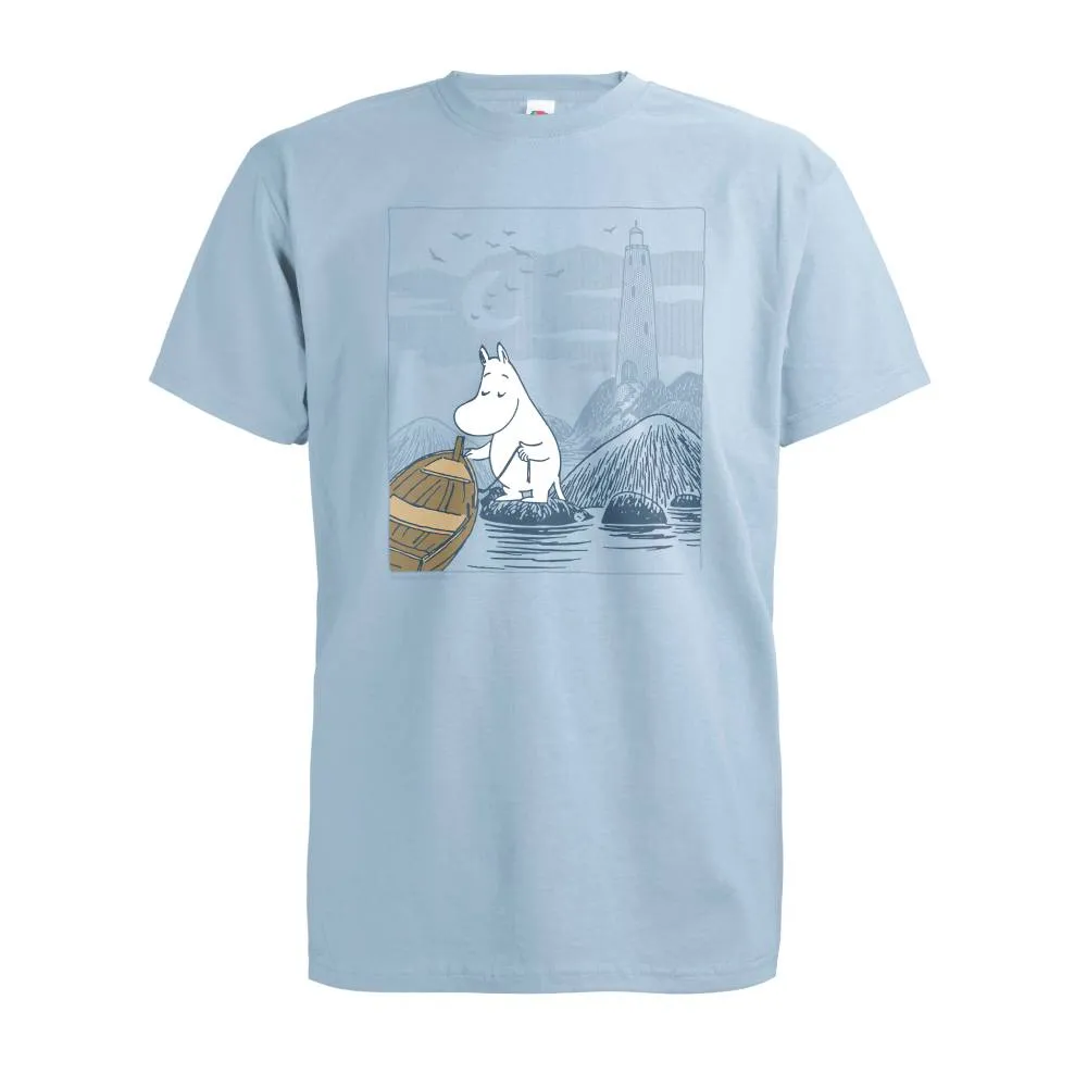 Moomintroll Lighthouse T-shirt bleu coton
