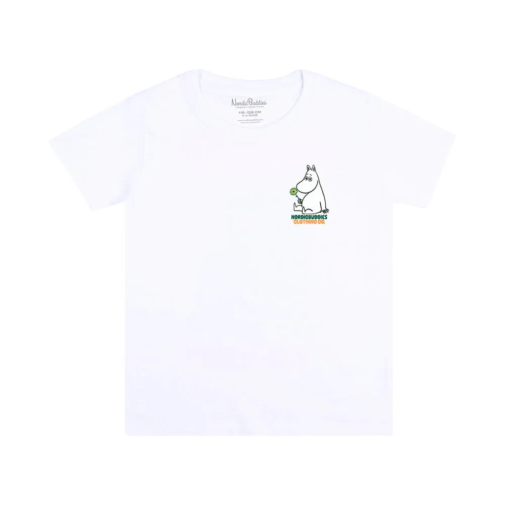 Moomintroll Flowers t-shirt enfant blanc coton