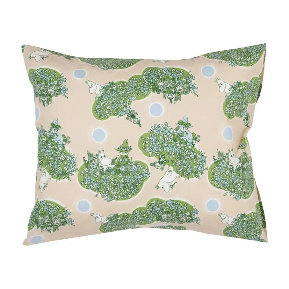 Moomintroll Always Together taie d'oreiller verte coton bio