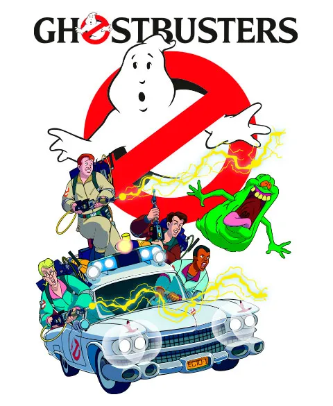 Pixgoodies SOS Fantômes Ghostbusters en dessin animé t-shirt
