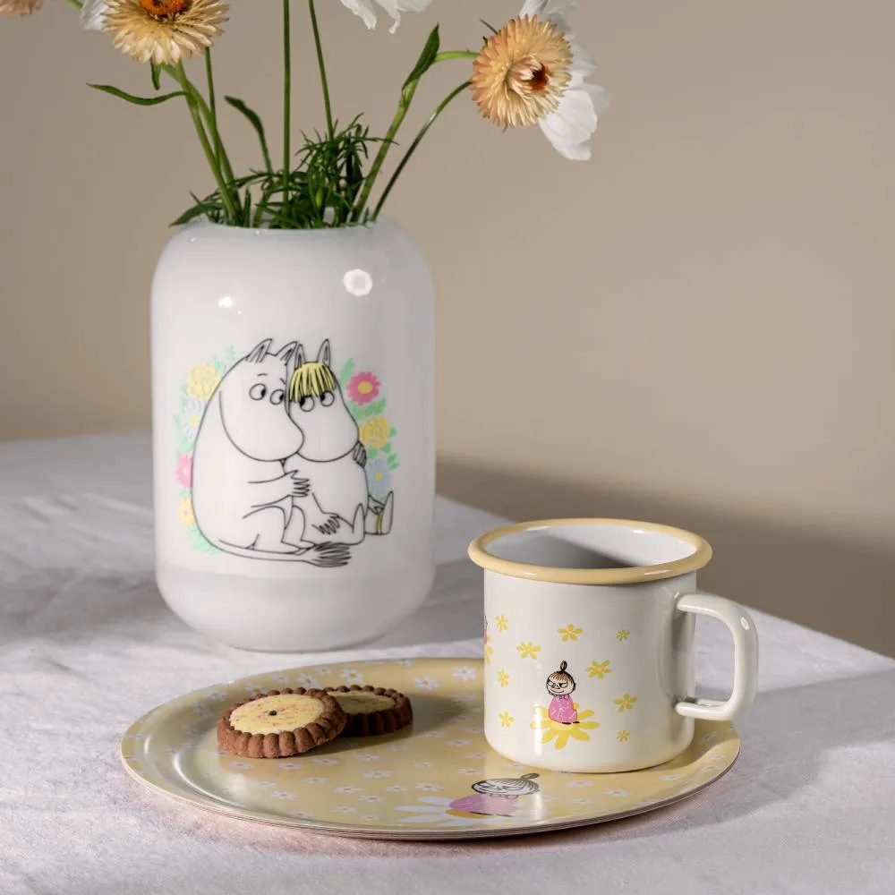 Moomintroll Flowers mug émail blanc