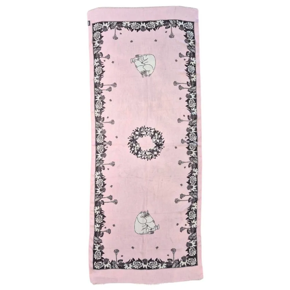 Moomintroll Hug foulard lyocell rose 70x180 cm