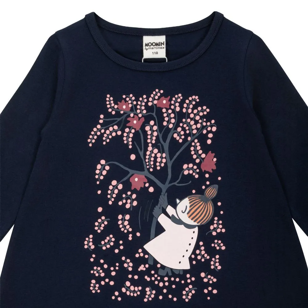 Moomintroll Fruit Harvest robe bleu foncé coton bio enfant