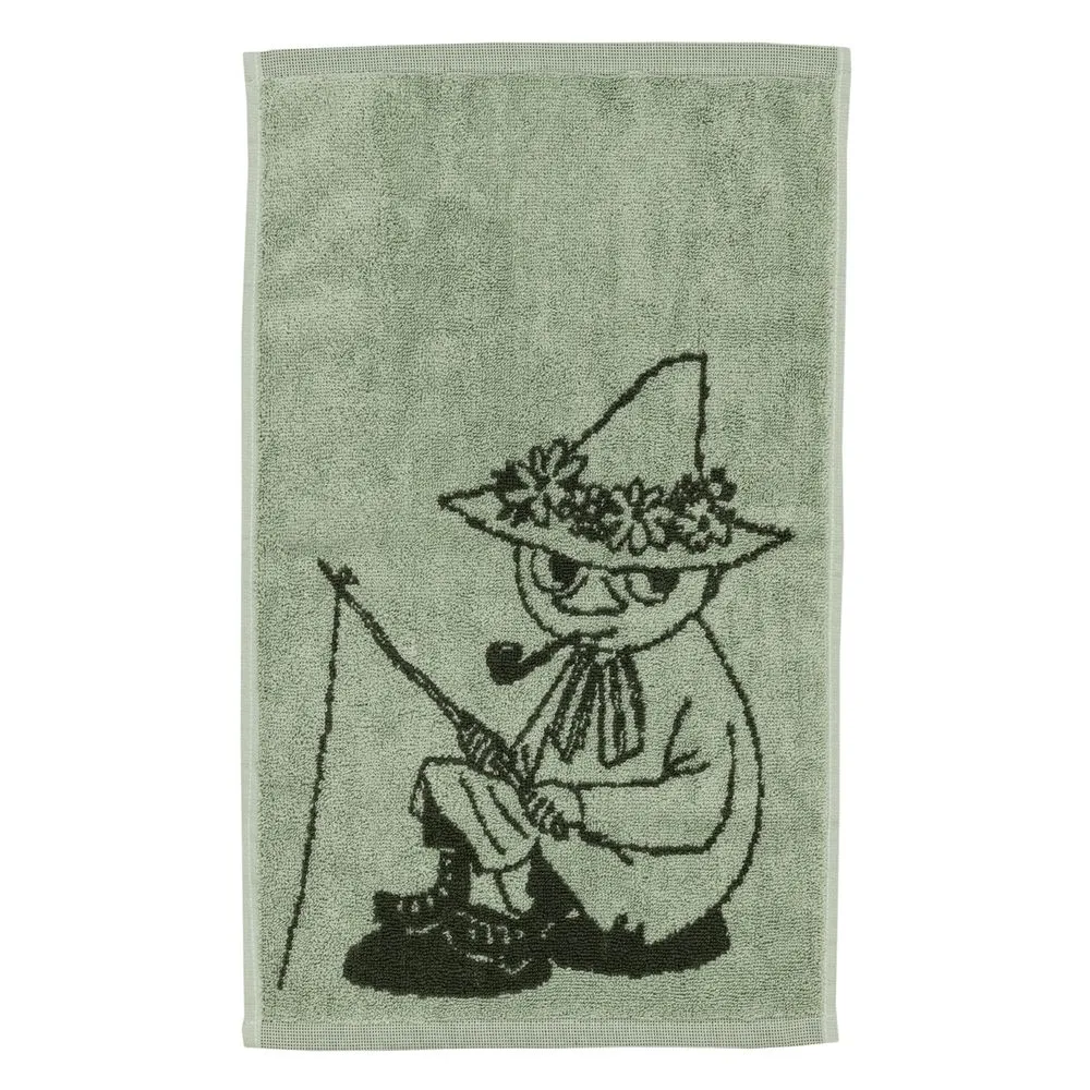 Moomintroll Snufkin serviette invité verte bio