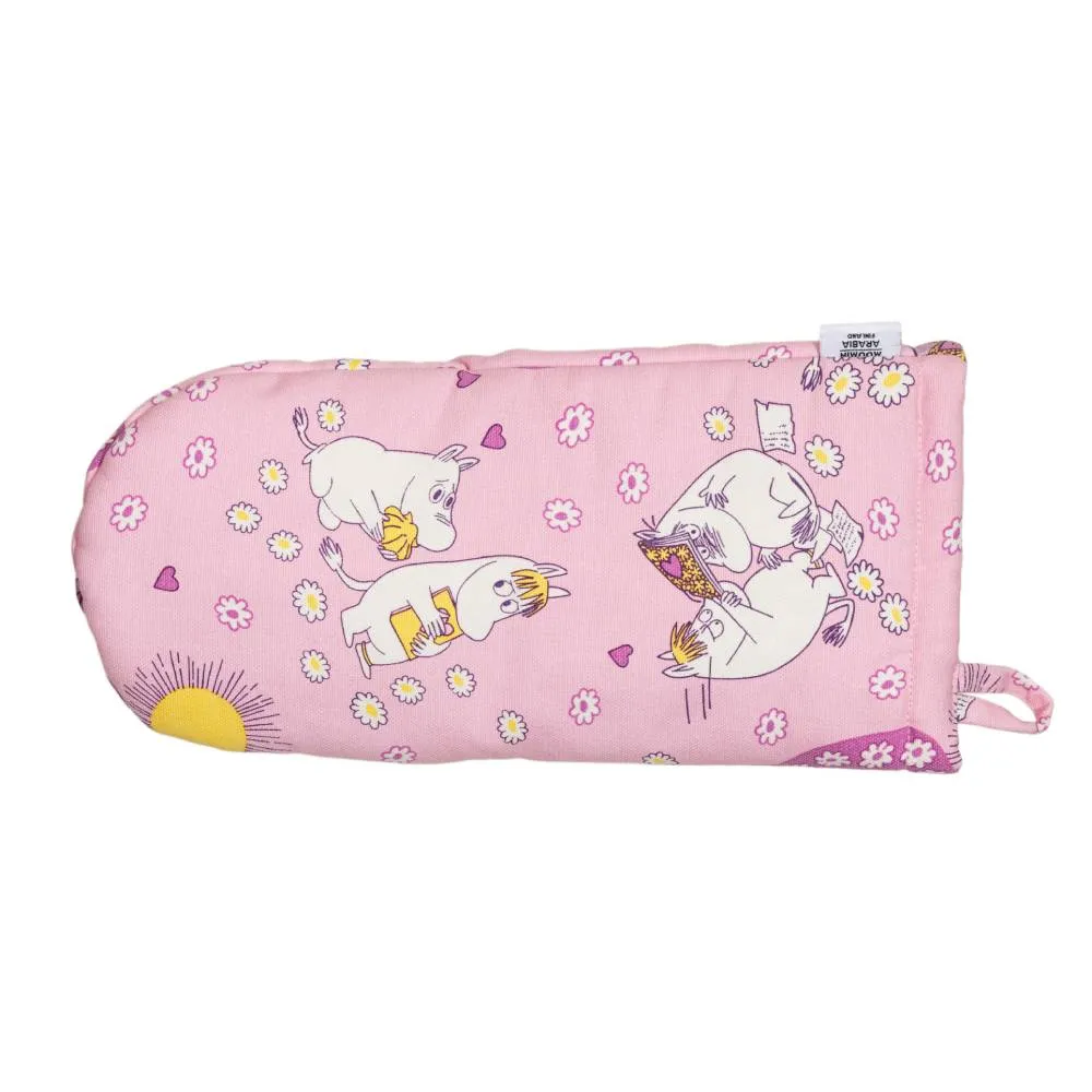 Moomin Sweethearts gant de cuisine rose 15 x 34 cm coton