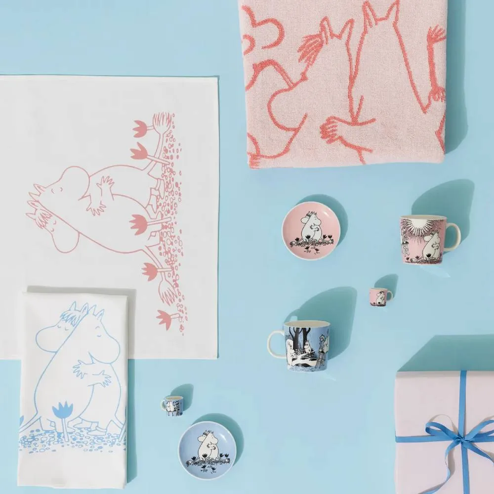 Moomin Arabia Love assiette mini rose 10,5 cm vitroporcelaine