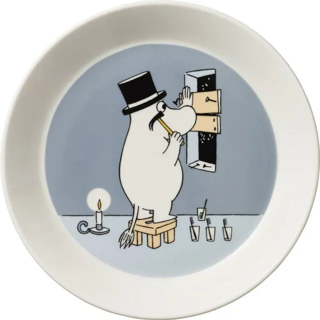 Moomintroll Moominpappa assiette 19 cm grise hiver