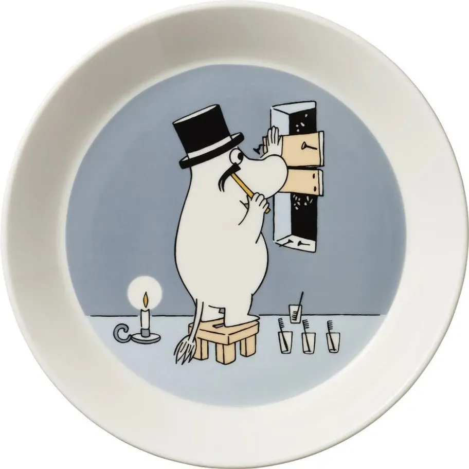 Moomintroll Moominpappa assiette 19 cm grise hiver