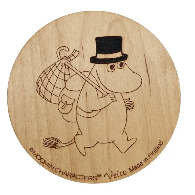 Moomintroll Moominpappa Hiking sous-verre bouleau 9,5 cm