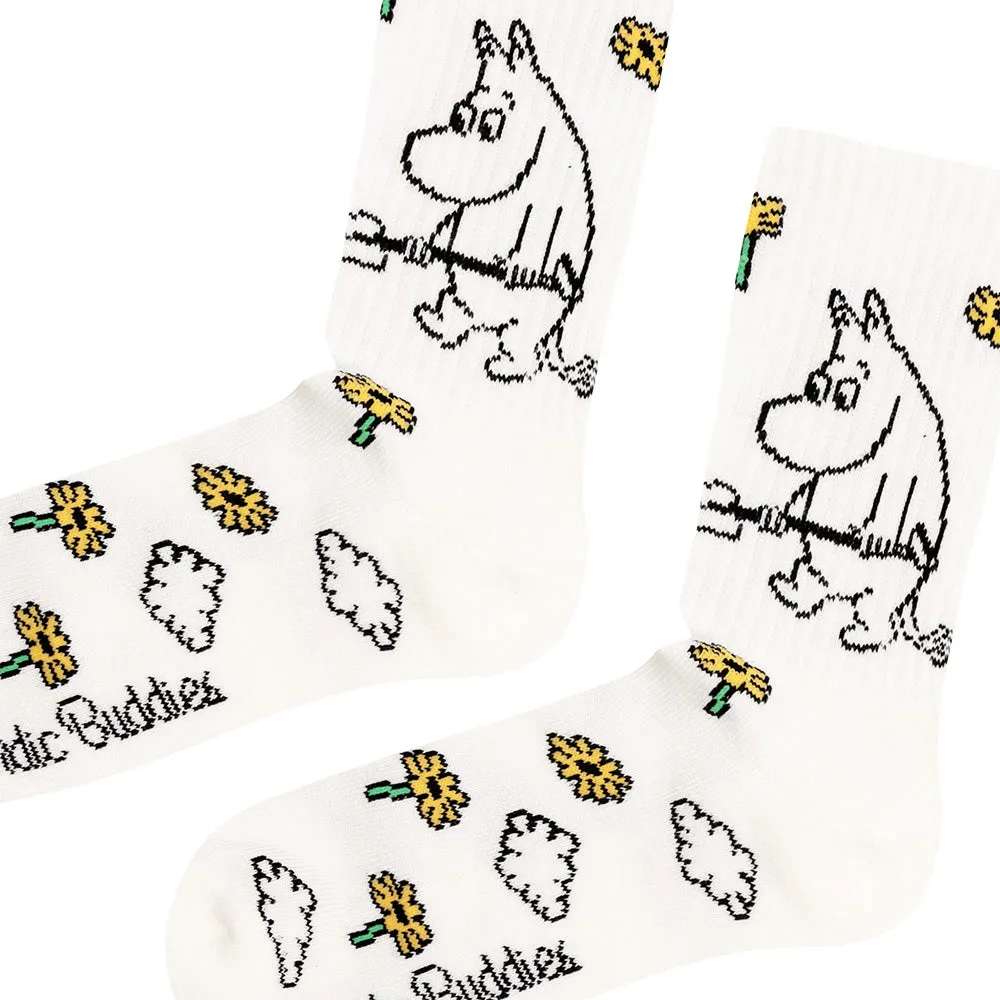 Moomintroll Gardening Retro chaussettes blanches coton