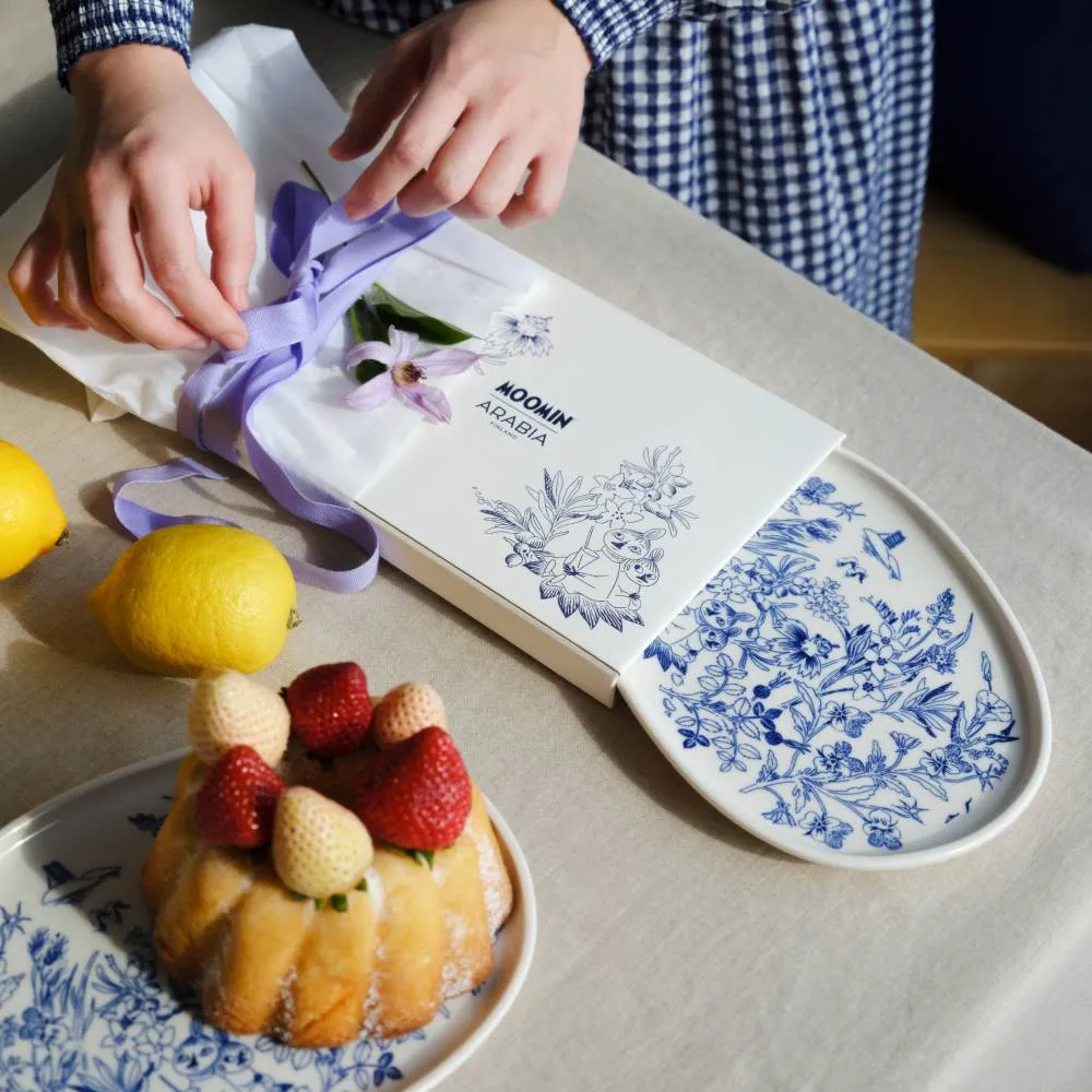 Moomintroll Haru assiette service 17 cm bleu blanc