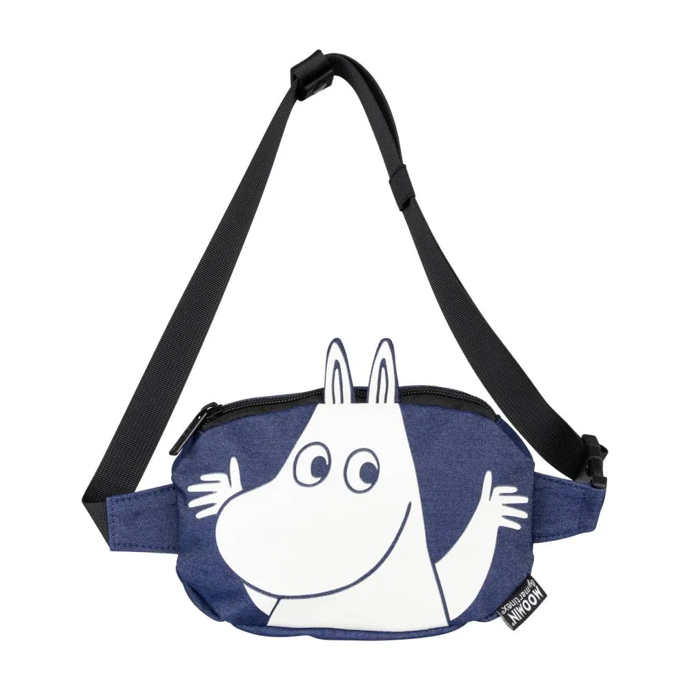 Moomintroll sac banane bleu coton 19 cm